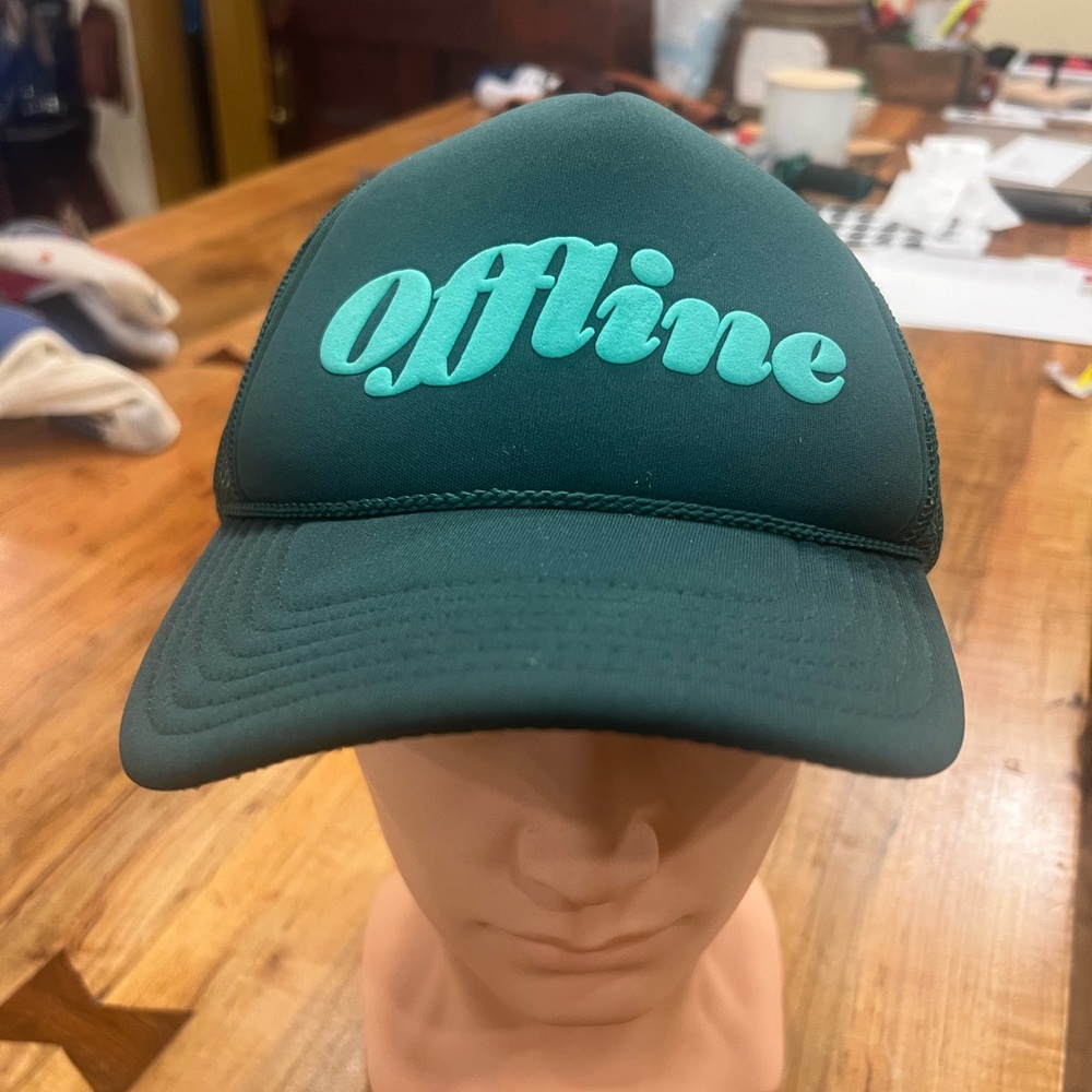 Source Unknown Green 'Offline' Cap